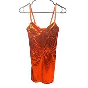 Forever 21 Rust Satin Corset‎ Mini Dress